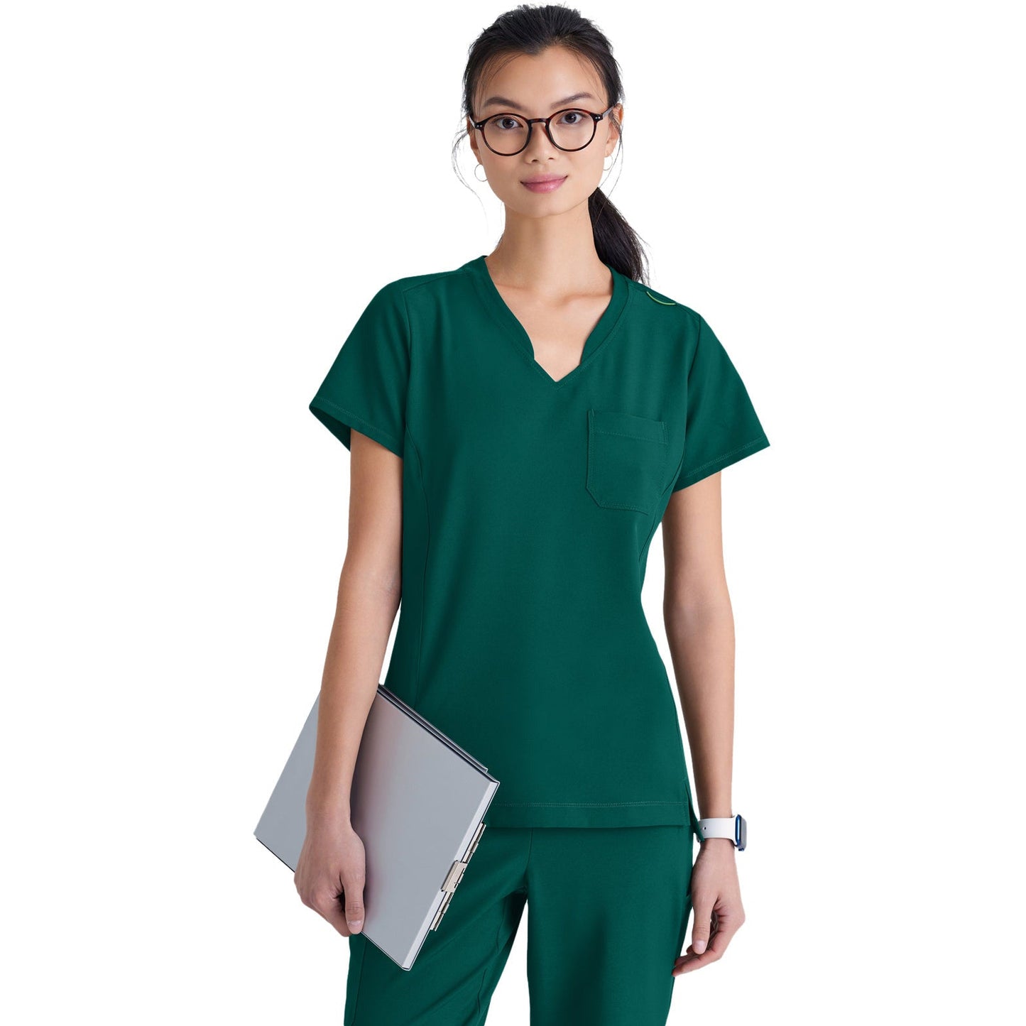 Barco Grey's Anatomy Evolve Women's Banded-V-Neck Sway Tuck-In Top