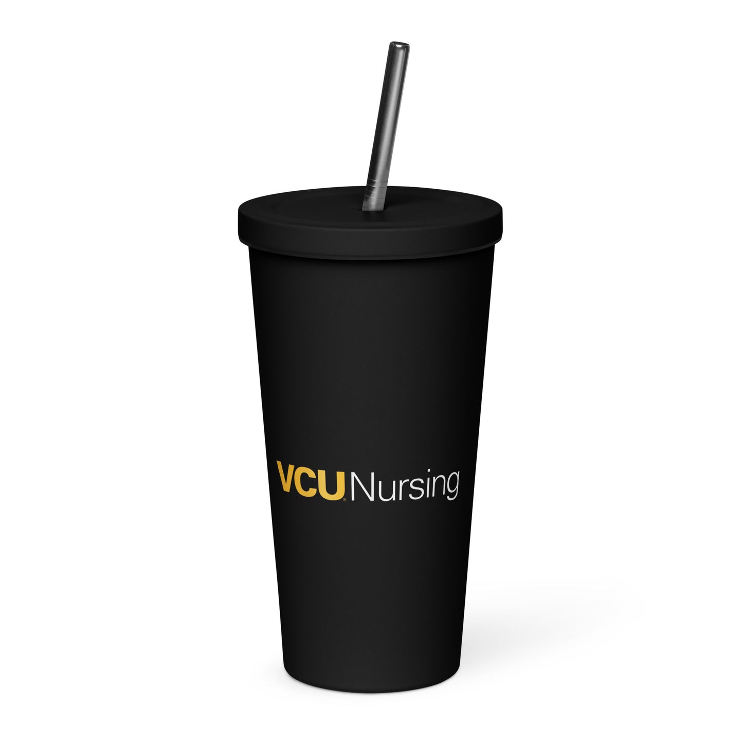 Insulated tumbler with a straw