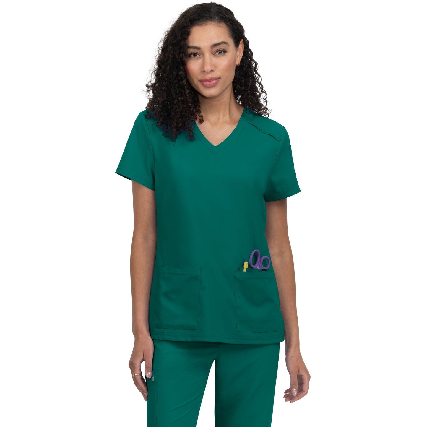 KOI Cureology Women's 3-Pocket V-Neck Cardi Top