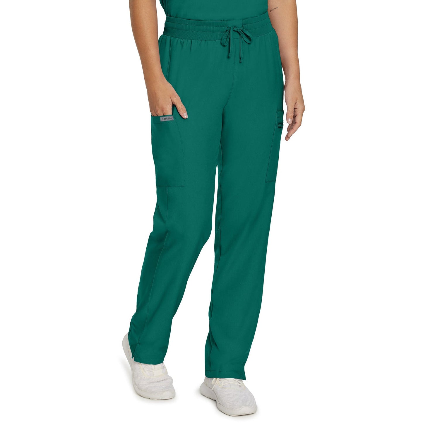 Landau Forward Women's 7-Pocket Mid-Rise Rib-Knit Elastic Waist Cargo Pant - Tall