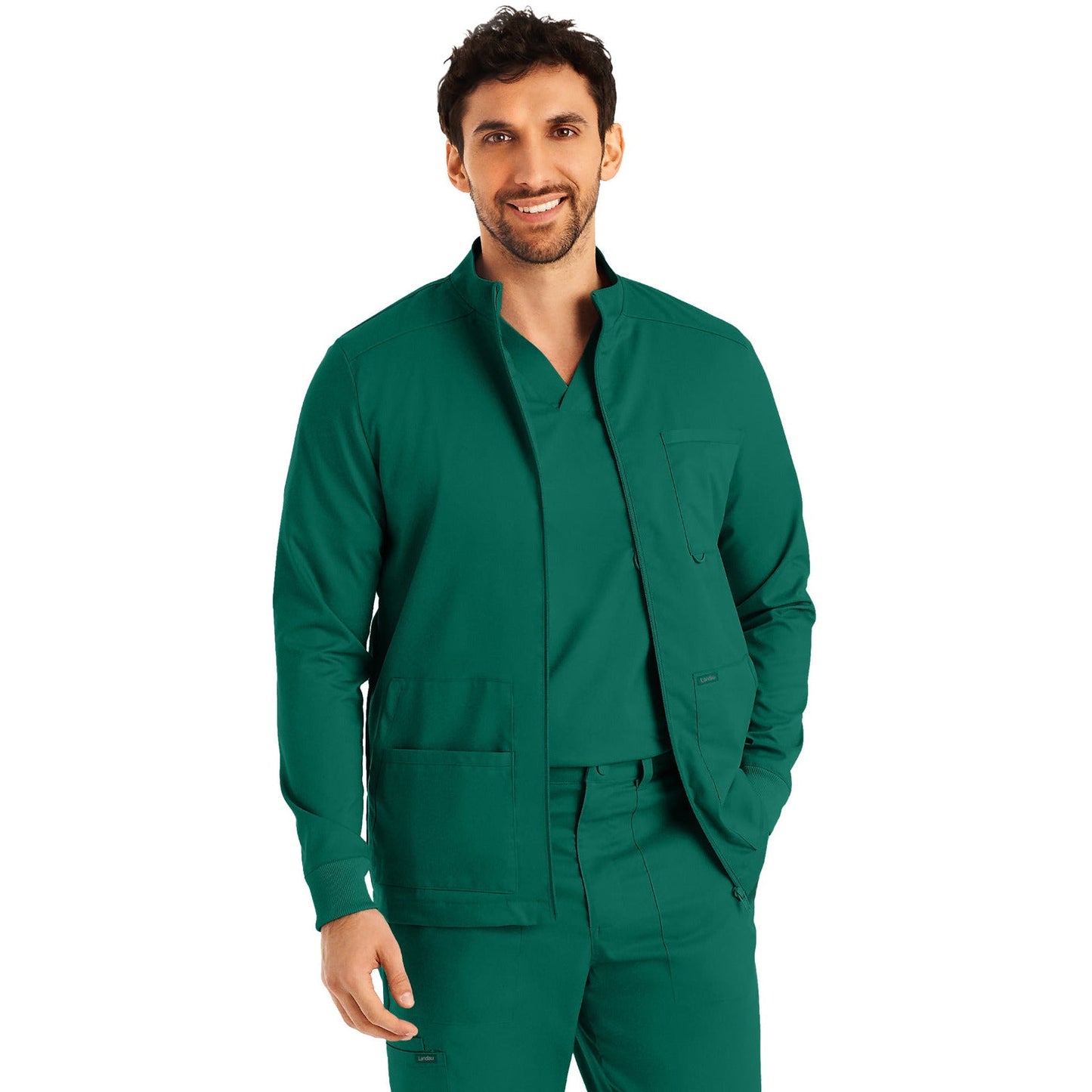 Landau ProFlex Men's 4-Pocket Mock Neck Zip-Front Jacket