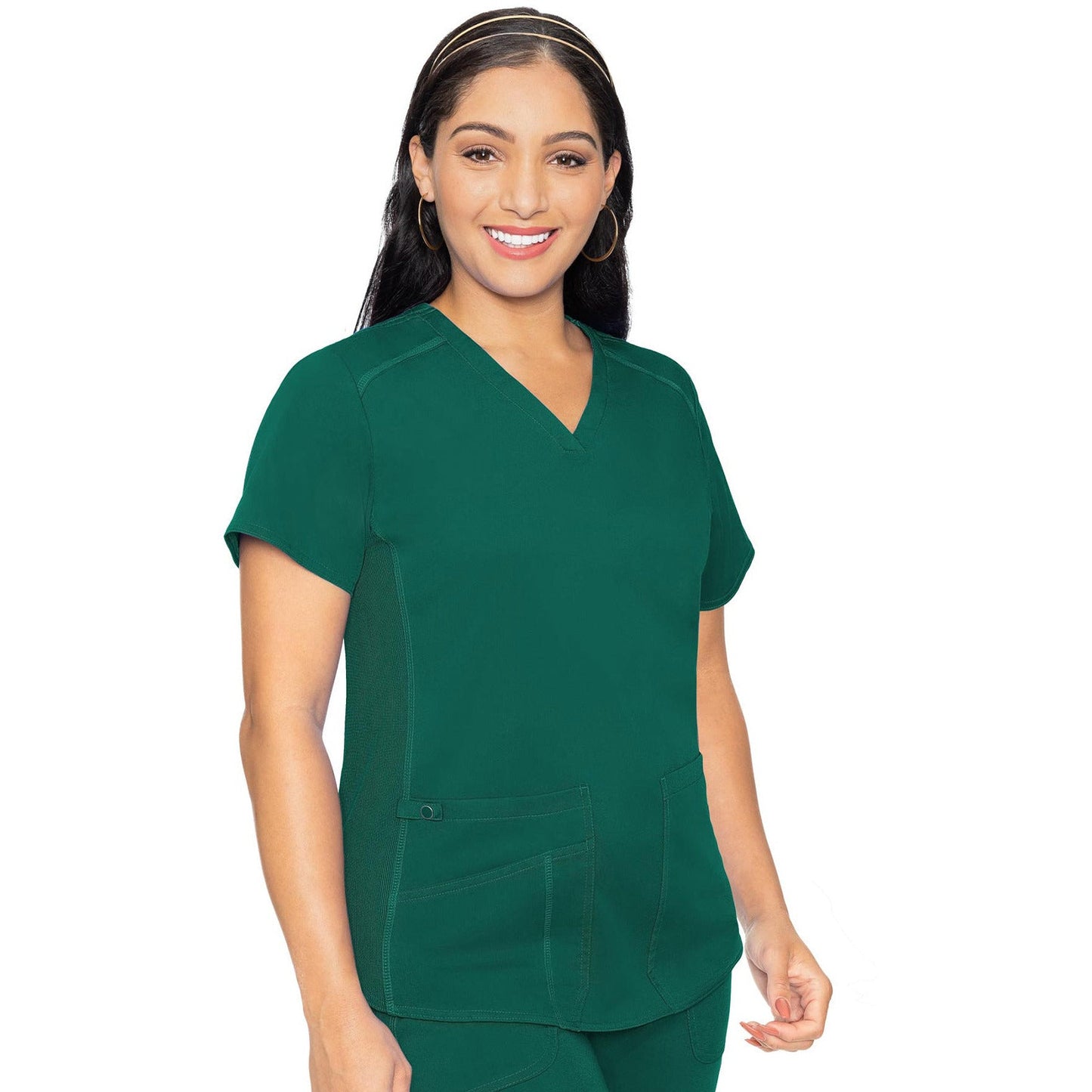 Med Couture MC Touch Women's 4-Pocket V-Neck Shirttail Top