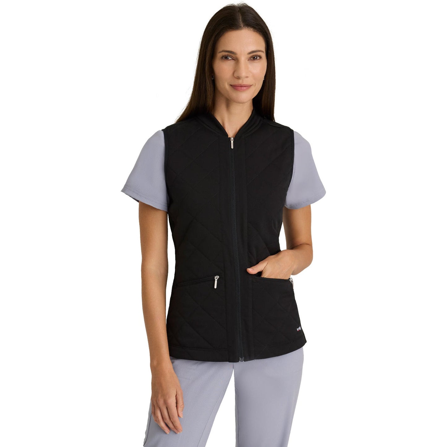 Barco Grey's Anatomy Stretch Women's Cristina 2-Pocket Quilted Vest