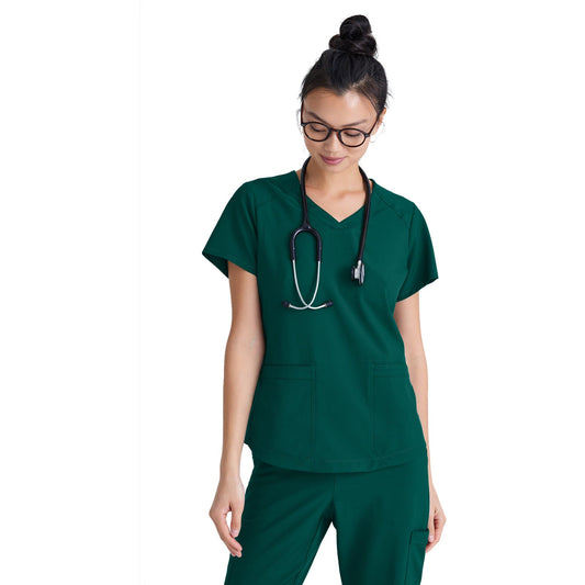 Barco Grey's Anatomy Evolve Women's Two-Pocket Piped V-Neck Rhythm Top