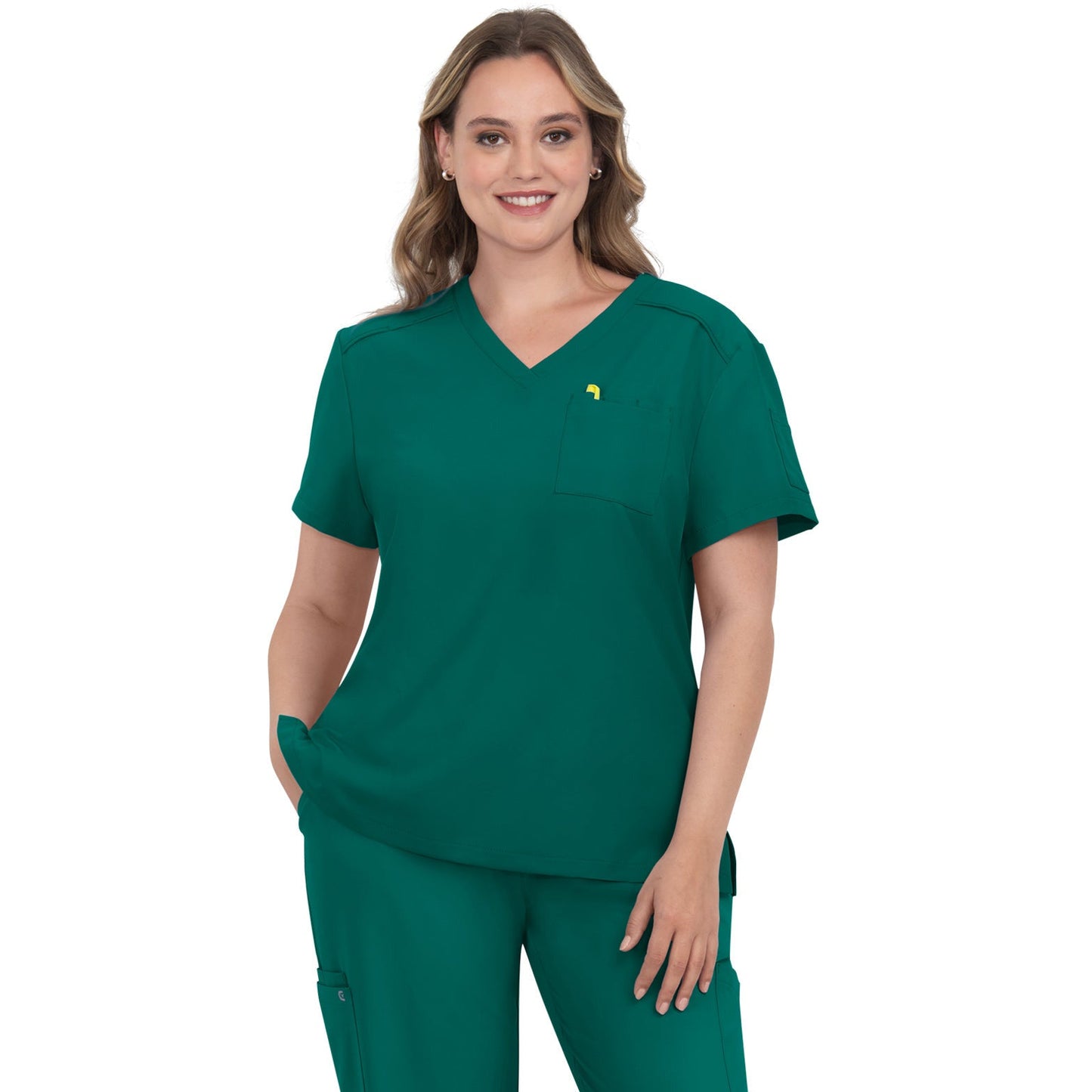 KOI Cureology Women's 2-Pocket V-Neck Tuck-In Aura Top