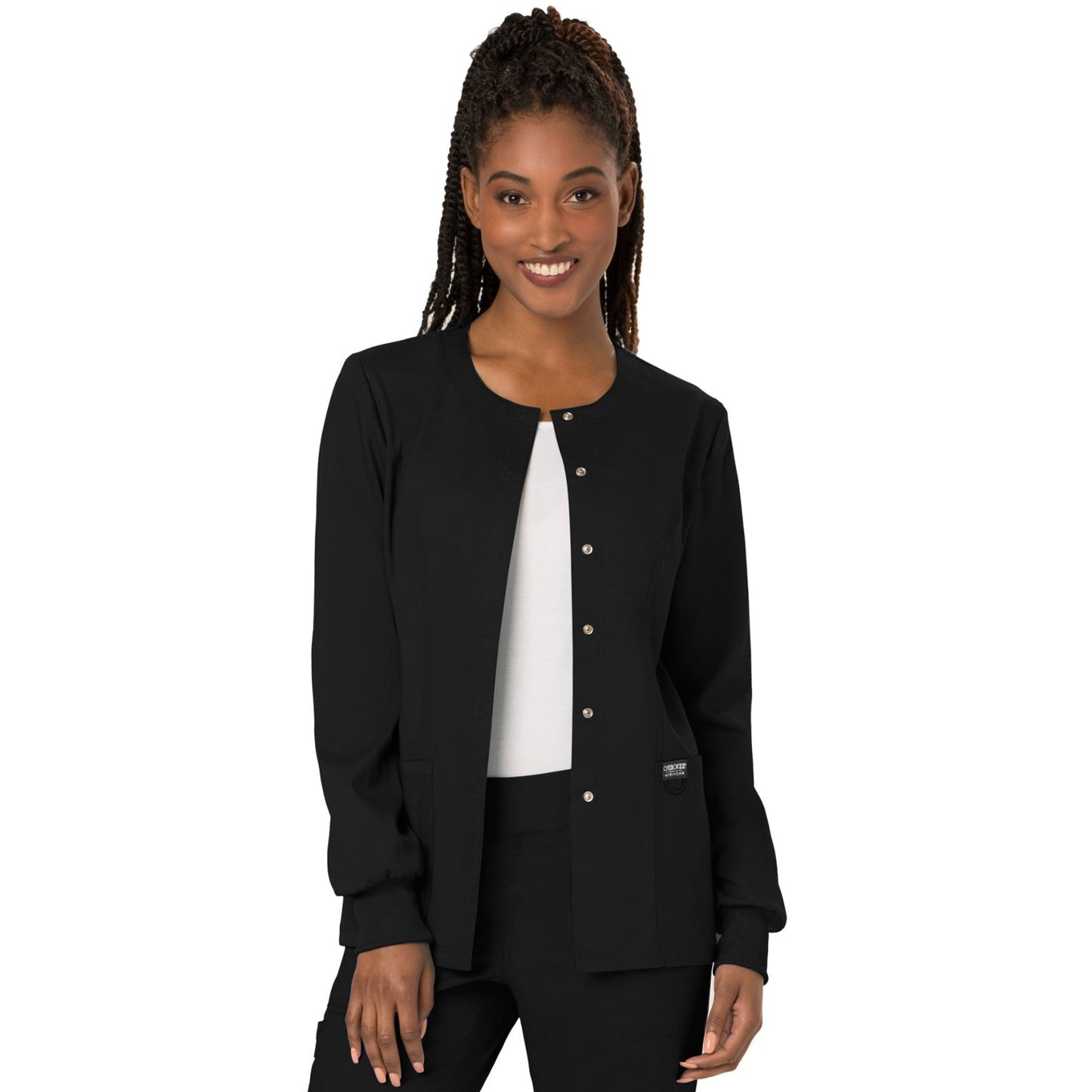 Cherokee Workwear Revolution Women's 3-Pocket Snap Front Jacket