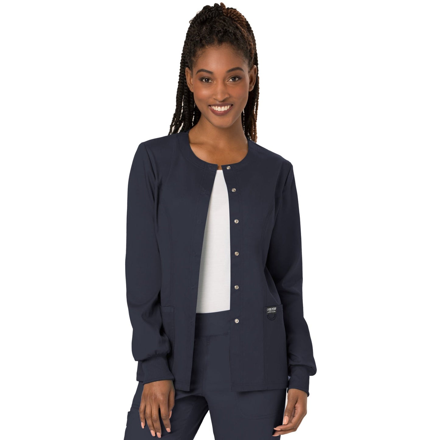 Cherokee Workwear Revolution Women's 3-Pocket Snap Front Jacket