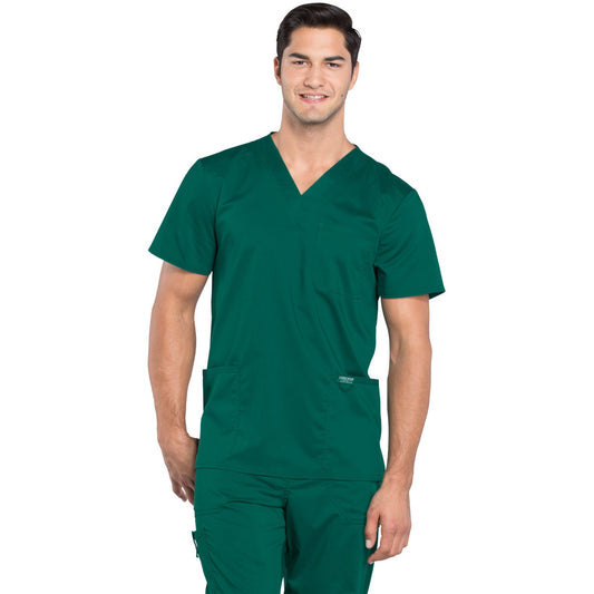 Cherokee Workwear Revolution Men's 3-Pocket V-Neck Top