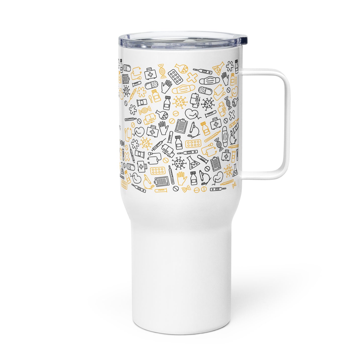 Travel mug with a handle